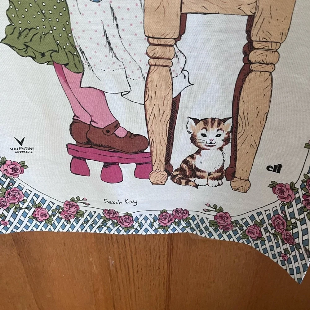 Vintage Sarah Kay Valentine Australia tea Towel
